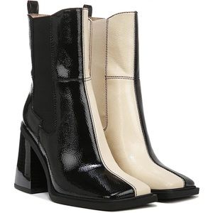 New Circus by Sam Edelman Black and White Lauren Boot Patent Leather